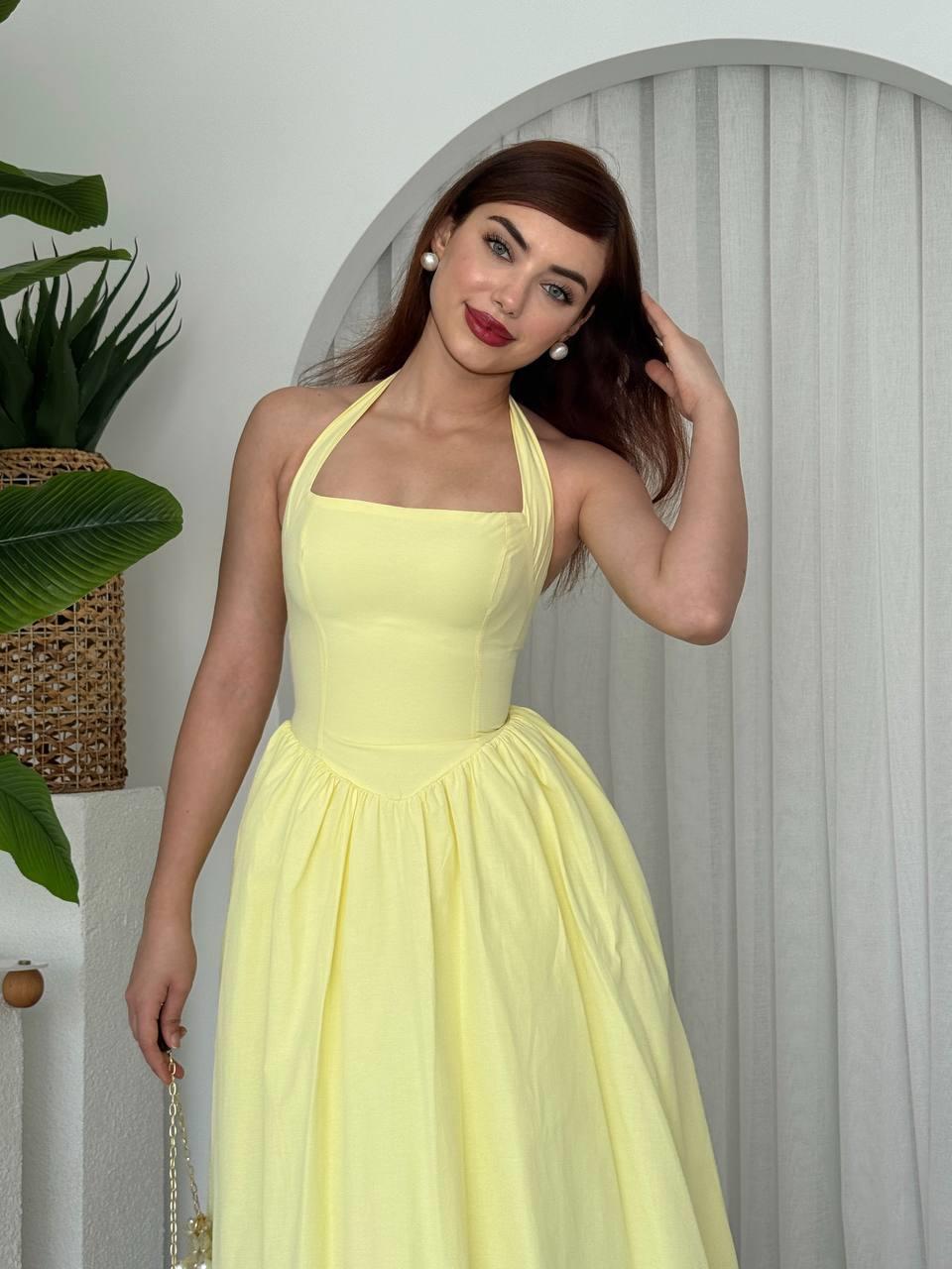 Fedro Poplin Midi Elbise