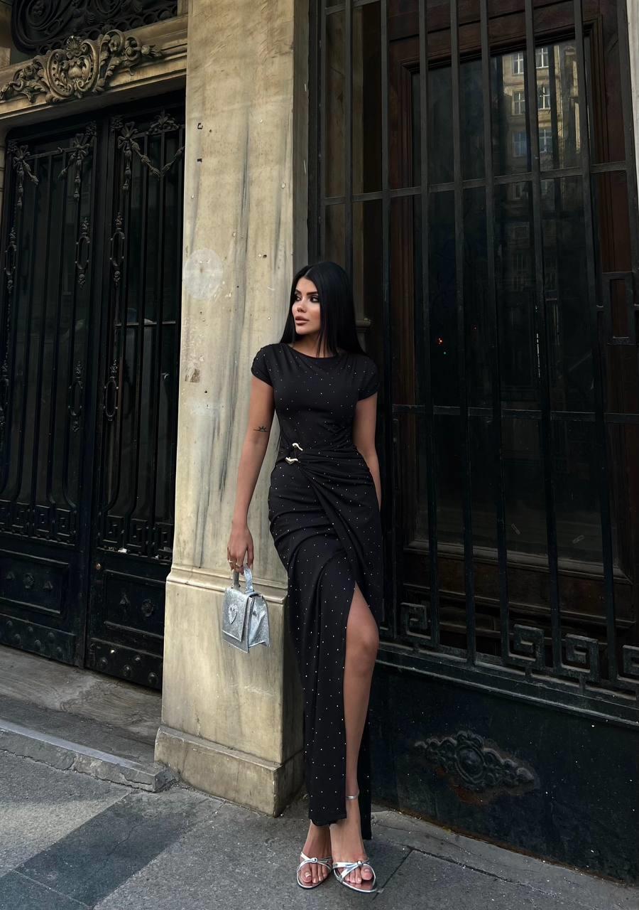 Sandy Tasarım Toka Detay Glow Elbise