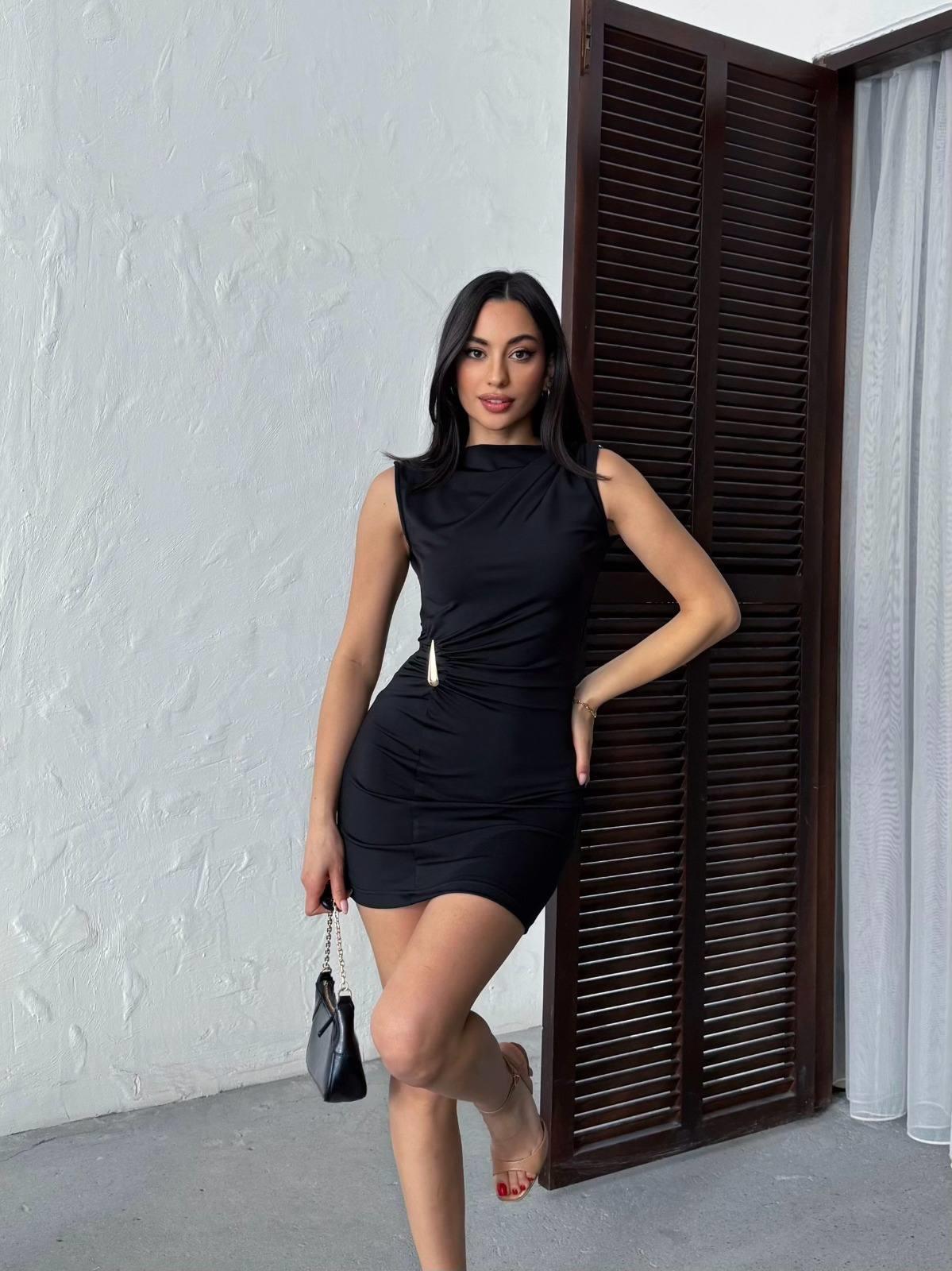 Sandy Aksesuar Detaylı Mini Kadın Elbise