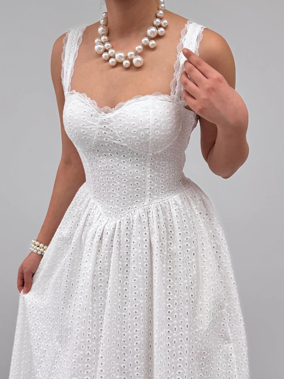 Lemel Midi Dantel Detay Elbise