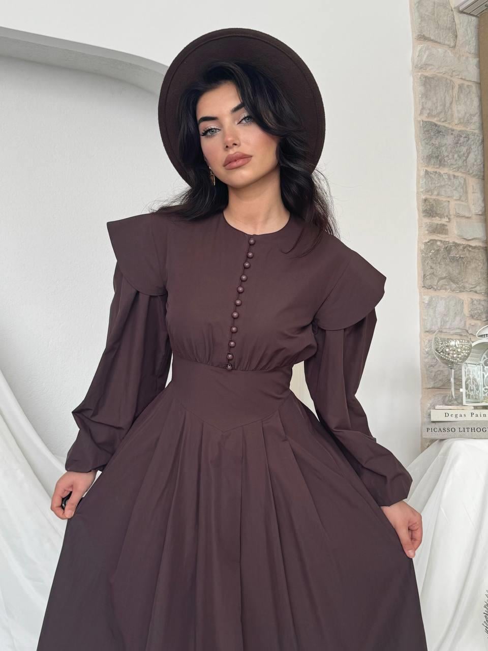 Seren Poplin Uzun Elbise