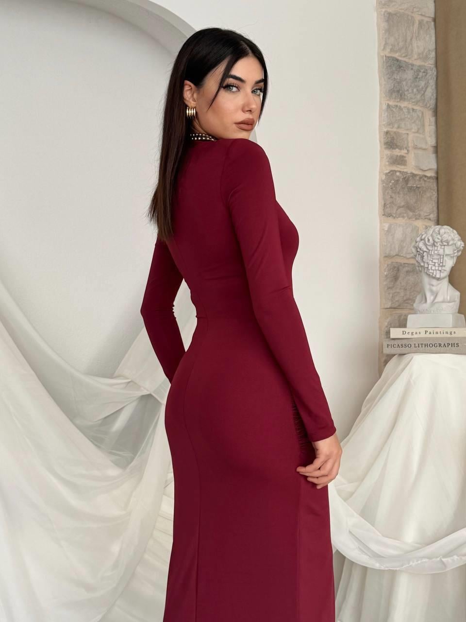 Ferya Büzgülü Detay Elbise