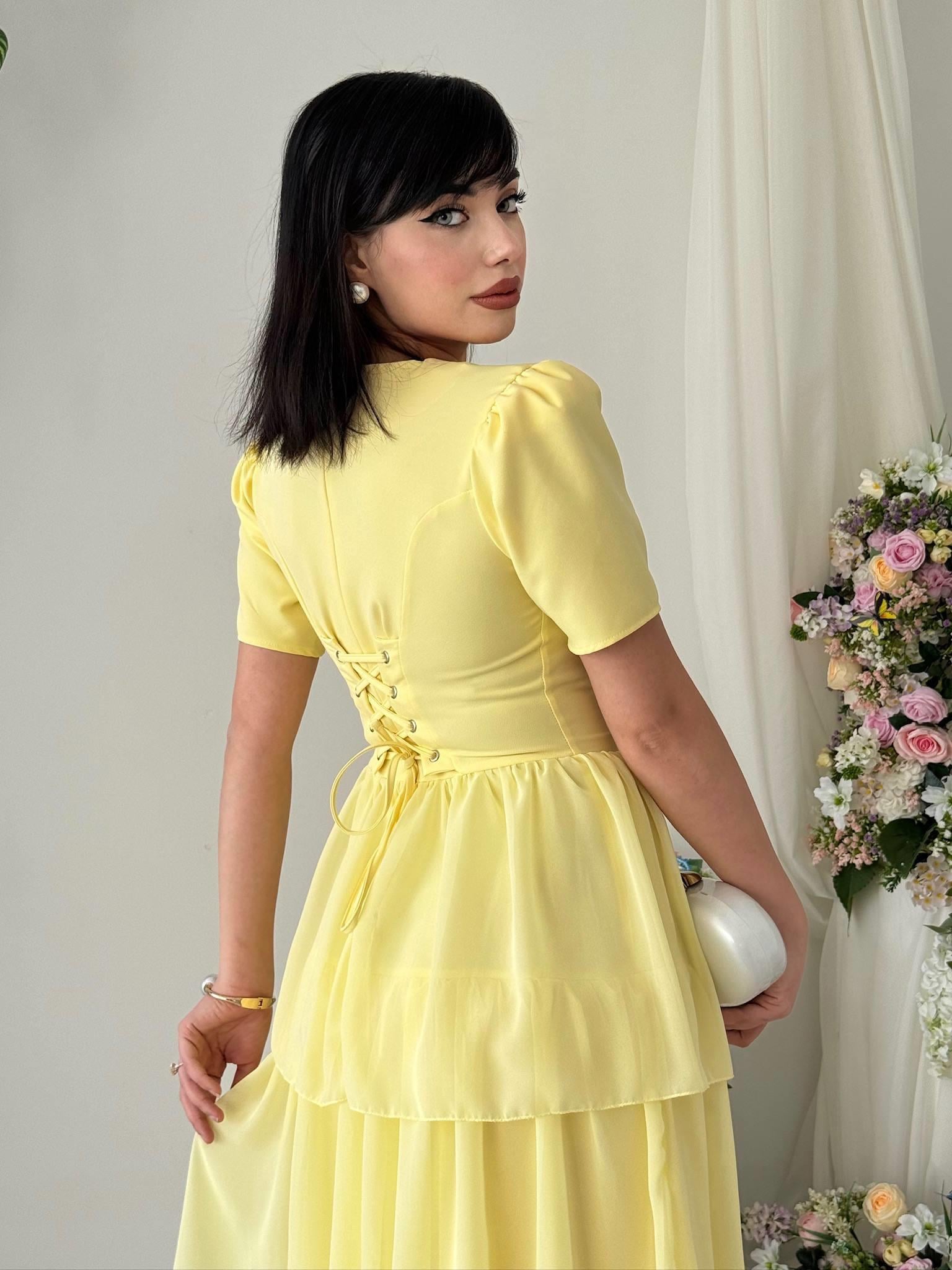 Pola Sırt Korsaj Detaylı Elbise