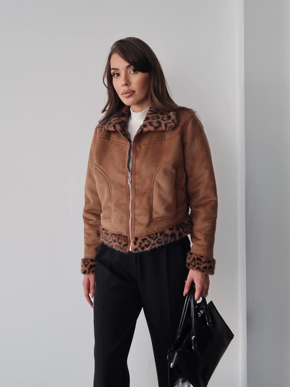 Wild Leopar Kürk Detay Mont