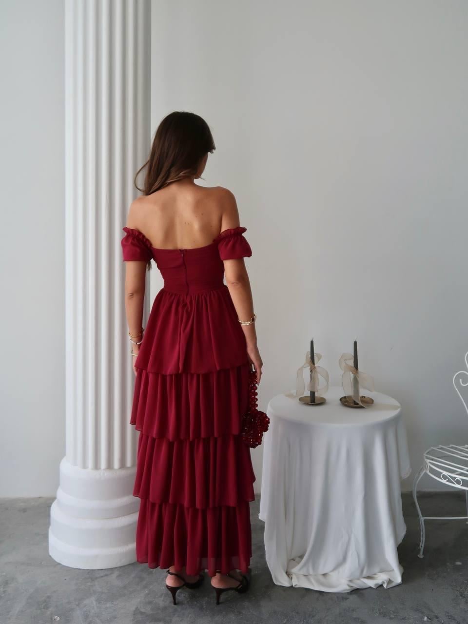 Zuzu Straplez Şifon Uzun Elbise