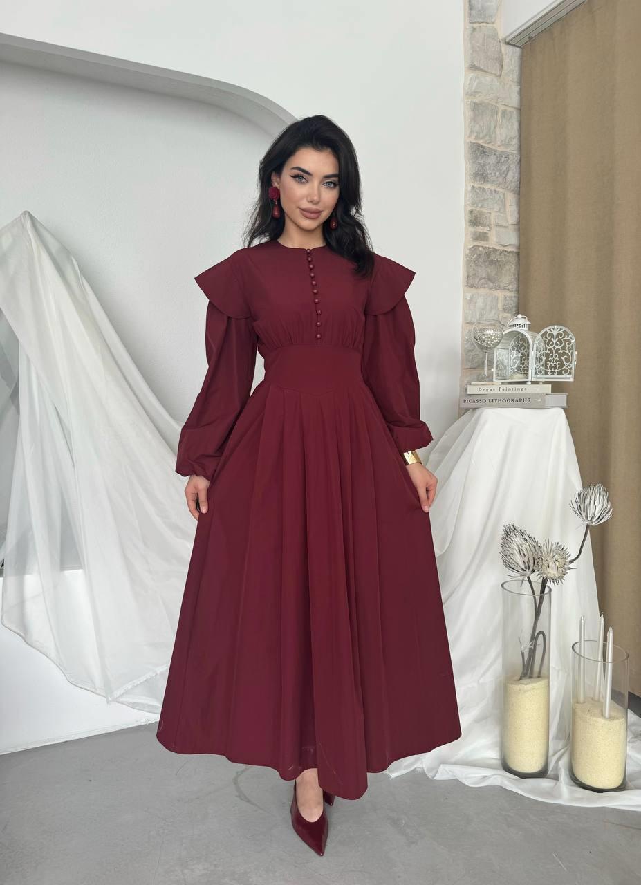 Seren Poplin Uzun Elbise