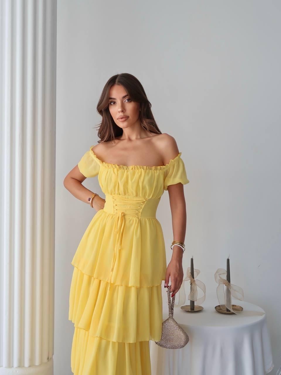 Zuzu Straplez Şifon Uzun Elbise