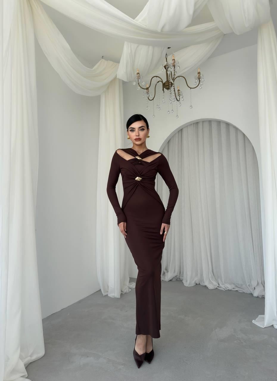 Dande Broş Detaylı Elbise