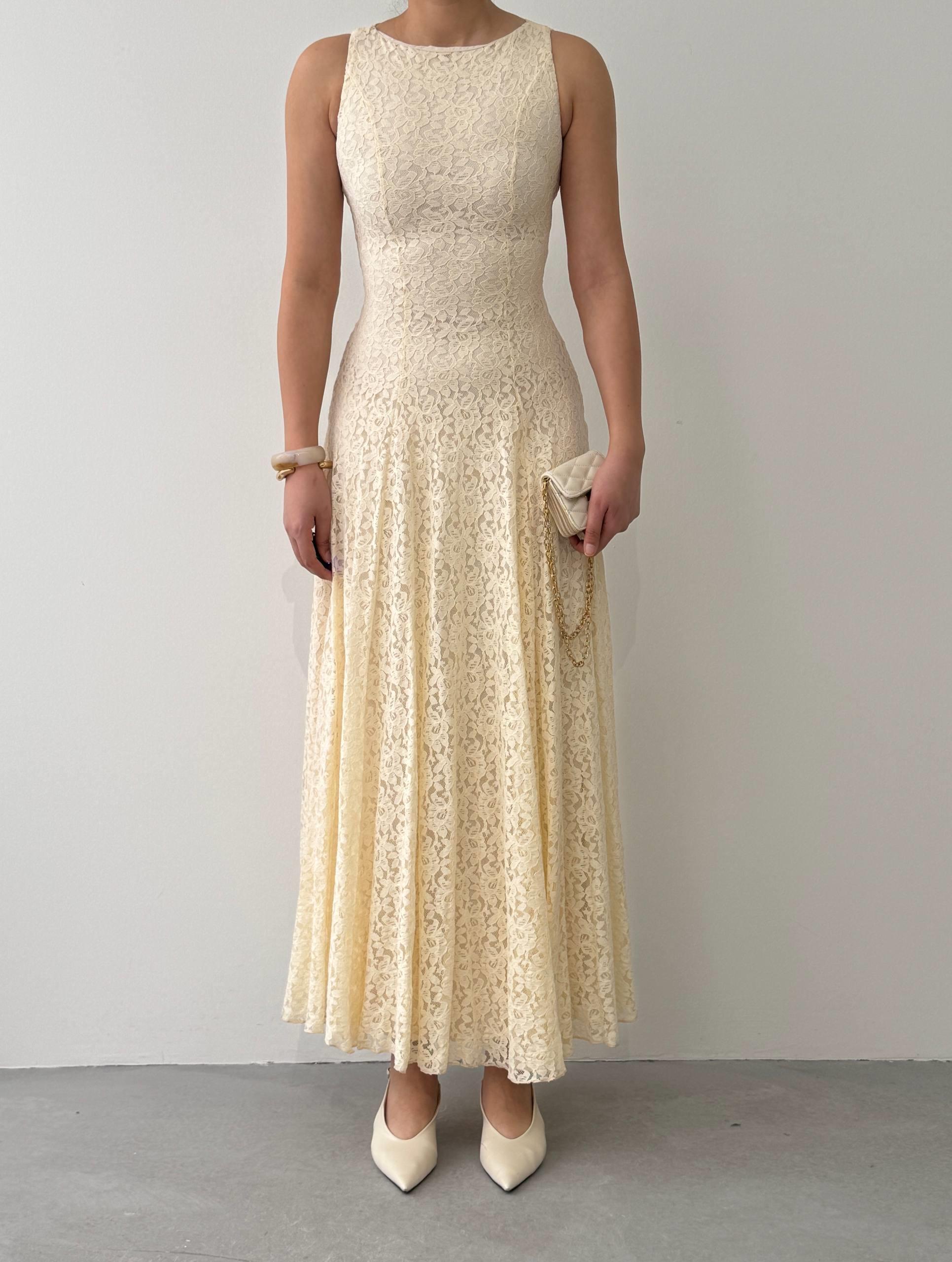 Swer Uzun Dantel Elbise