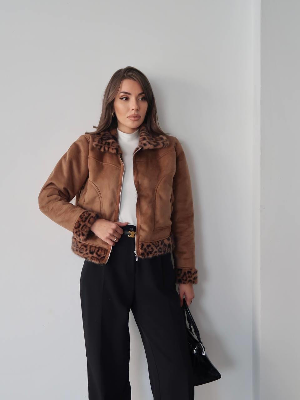 Wild Leopar Kürk Detay Mont