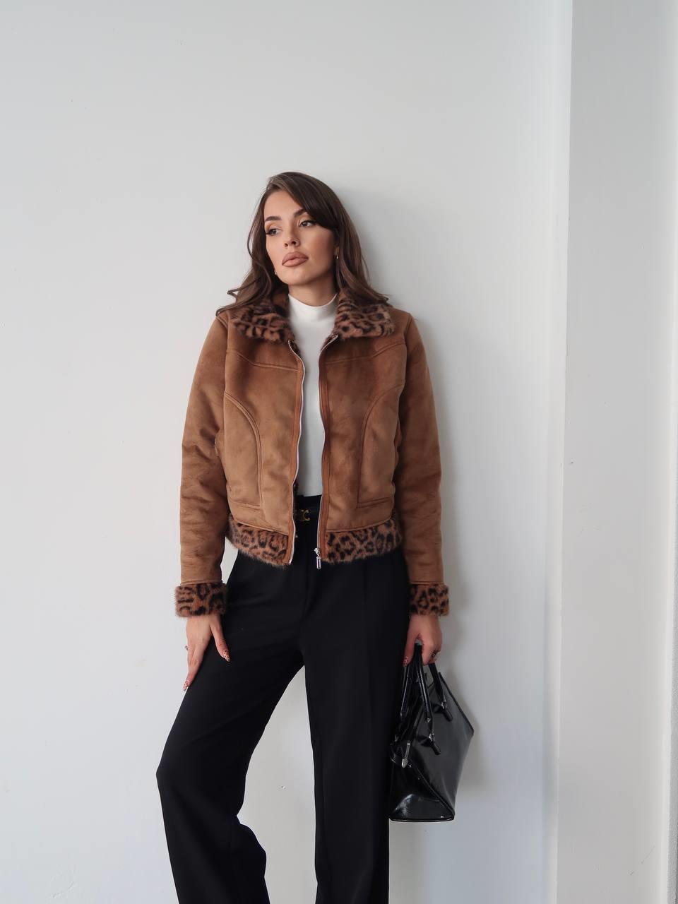 Wild Leopar Kürk Detay Mont