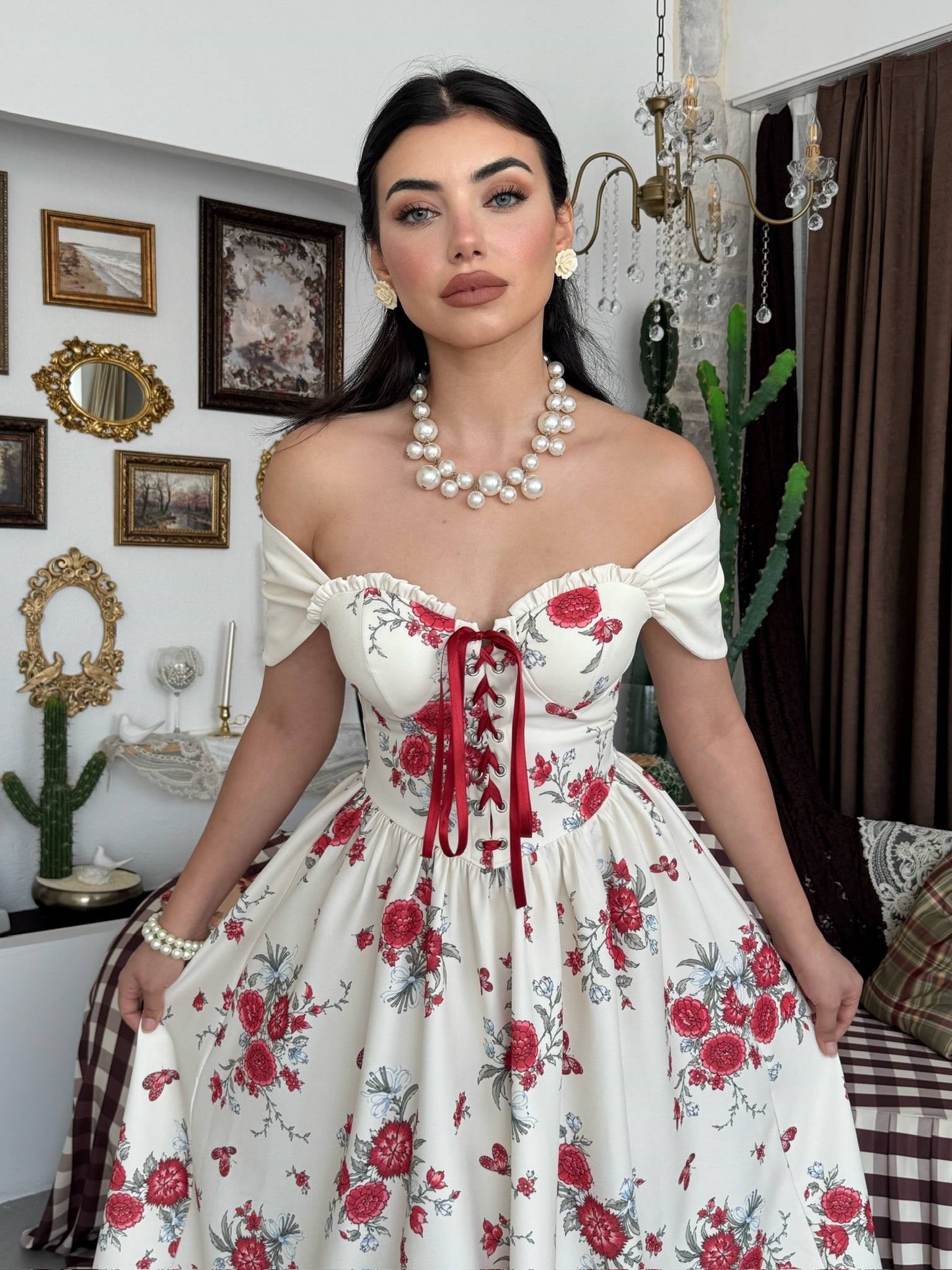Beka Midi Çiçekli Elbise