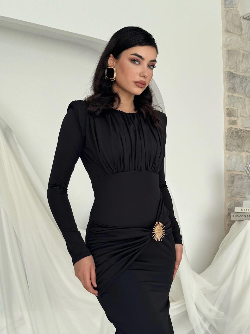 Rıva Broş Detaylı Elbise