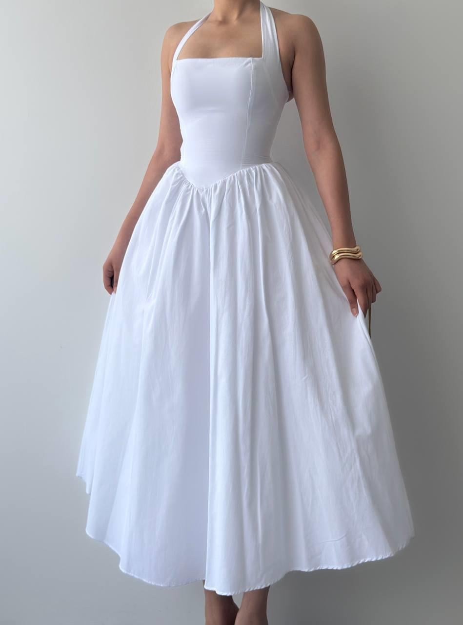 Fedro  Poplin Midi Elbise