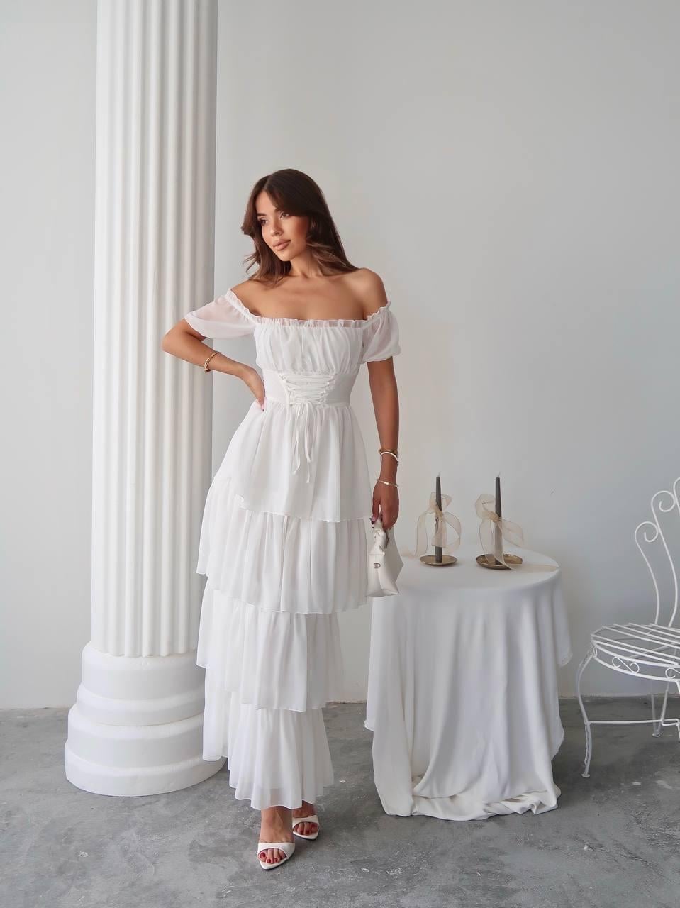 Zuzu Straplez Şifon Uzun Elbise