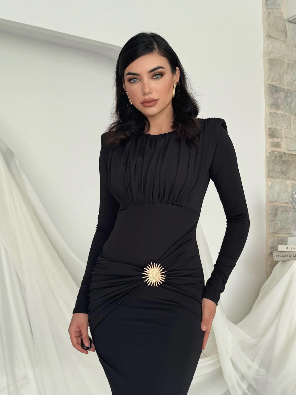 Rıva Broş Detaylı Elbise