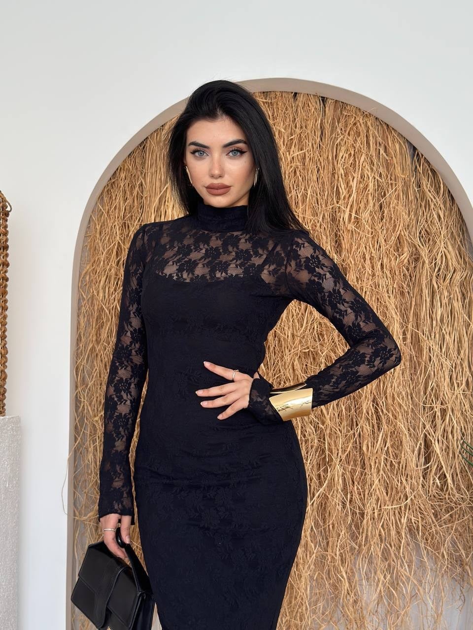 Beela Midi Dantel Tasarım Elbise KOD 00226 E6