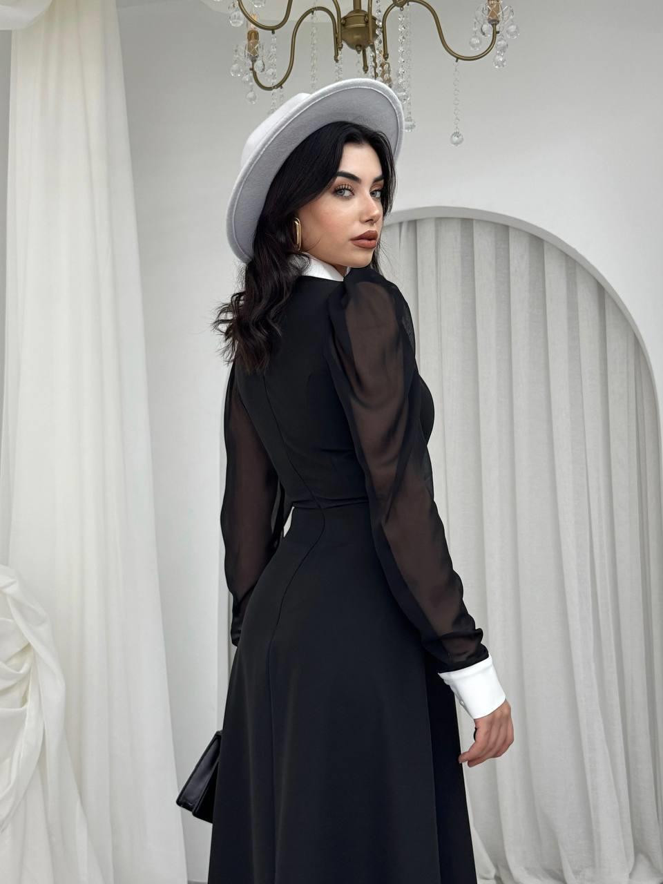 Evona Yırtmaç Detaylı Düğmeli Elbise