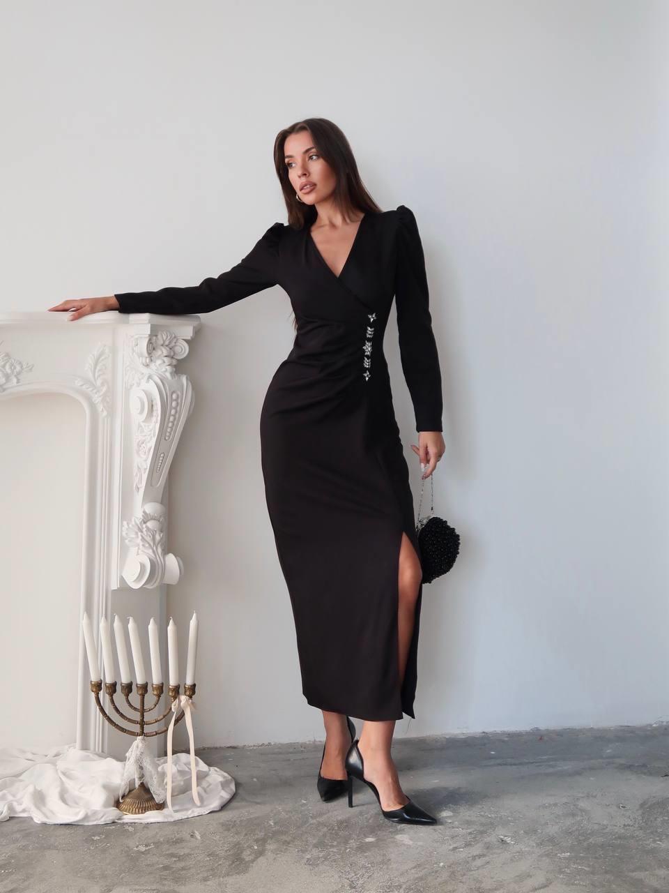 Barley Taş Baskılı Yırtmaclı Uzun elbise