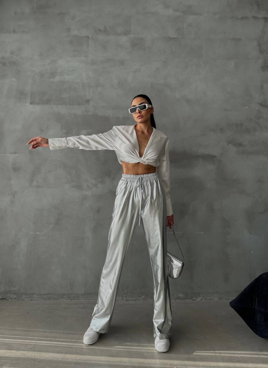 Amilya Silver Pantolon - Gümüş