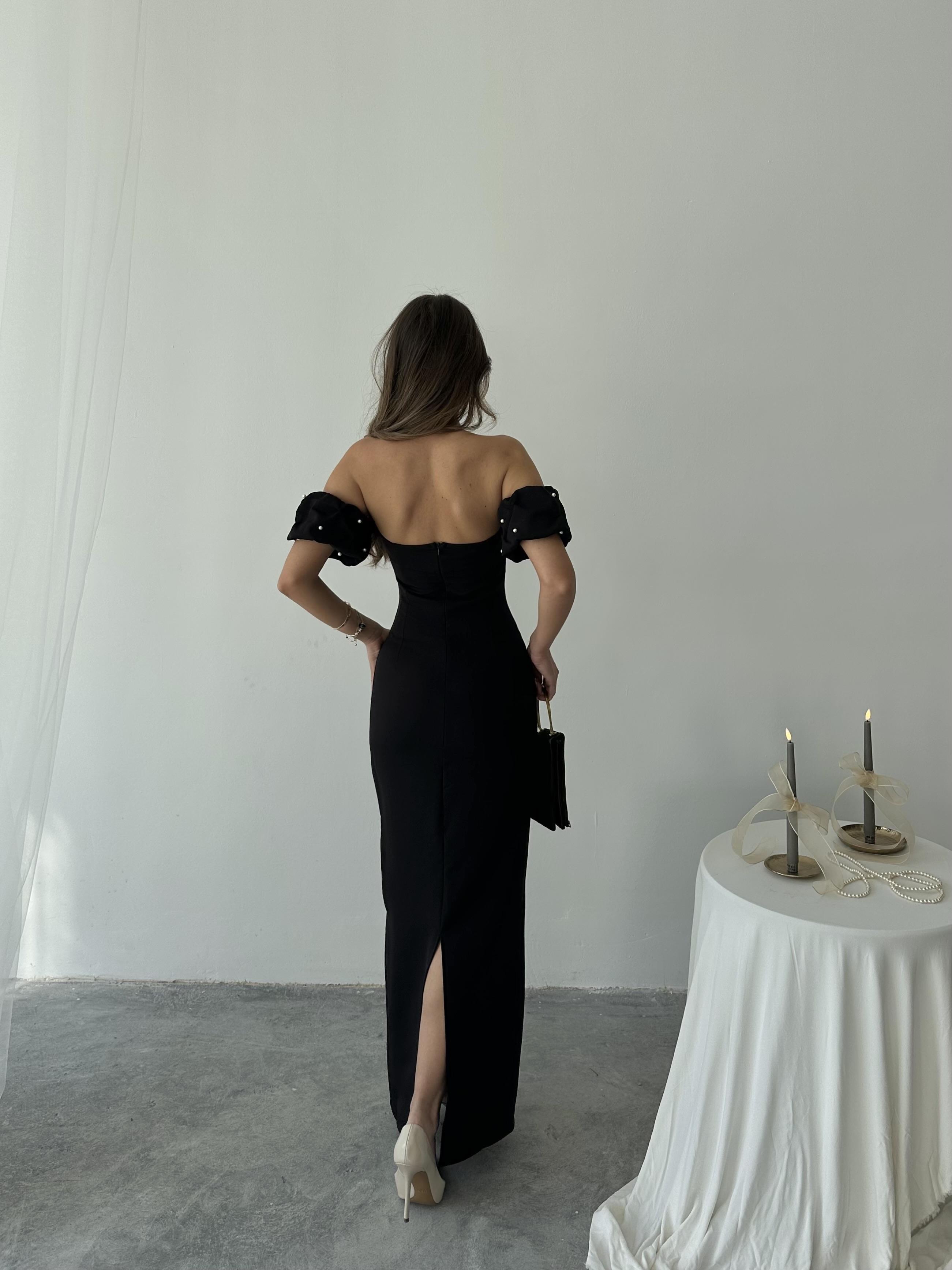 Arabella İncili Atlas Uzun Elbise