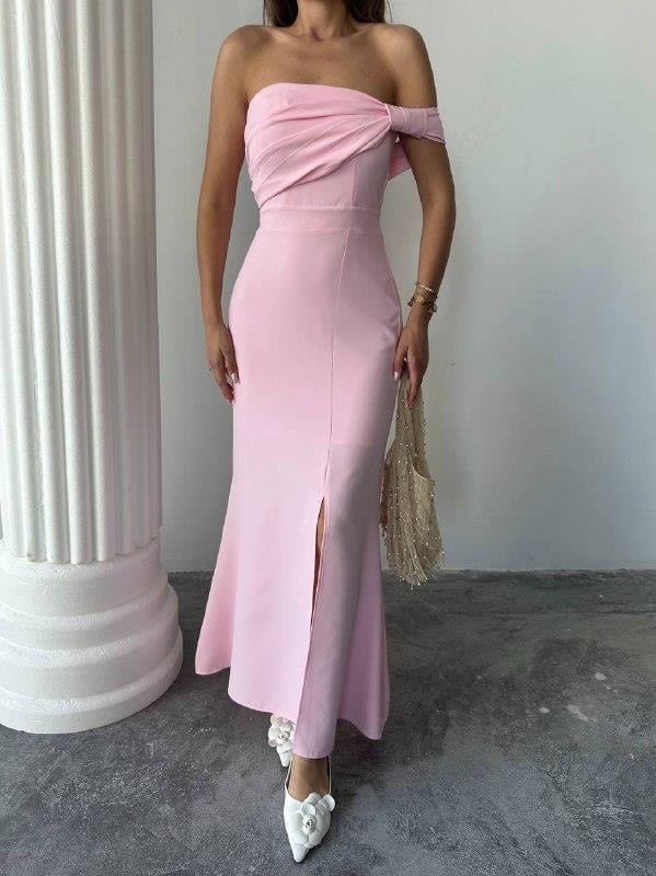 Aura Yırtmaçlı Uzun Elbise