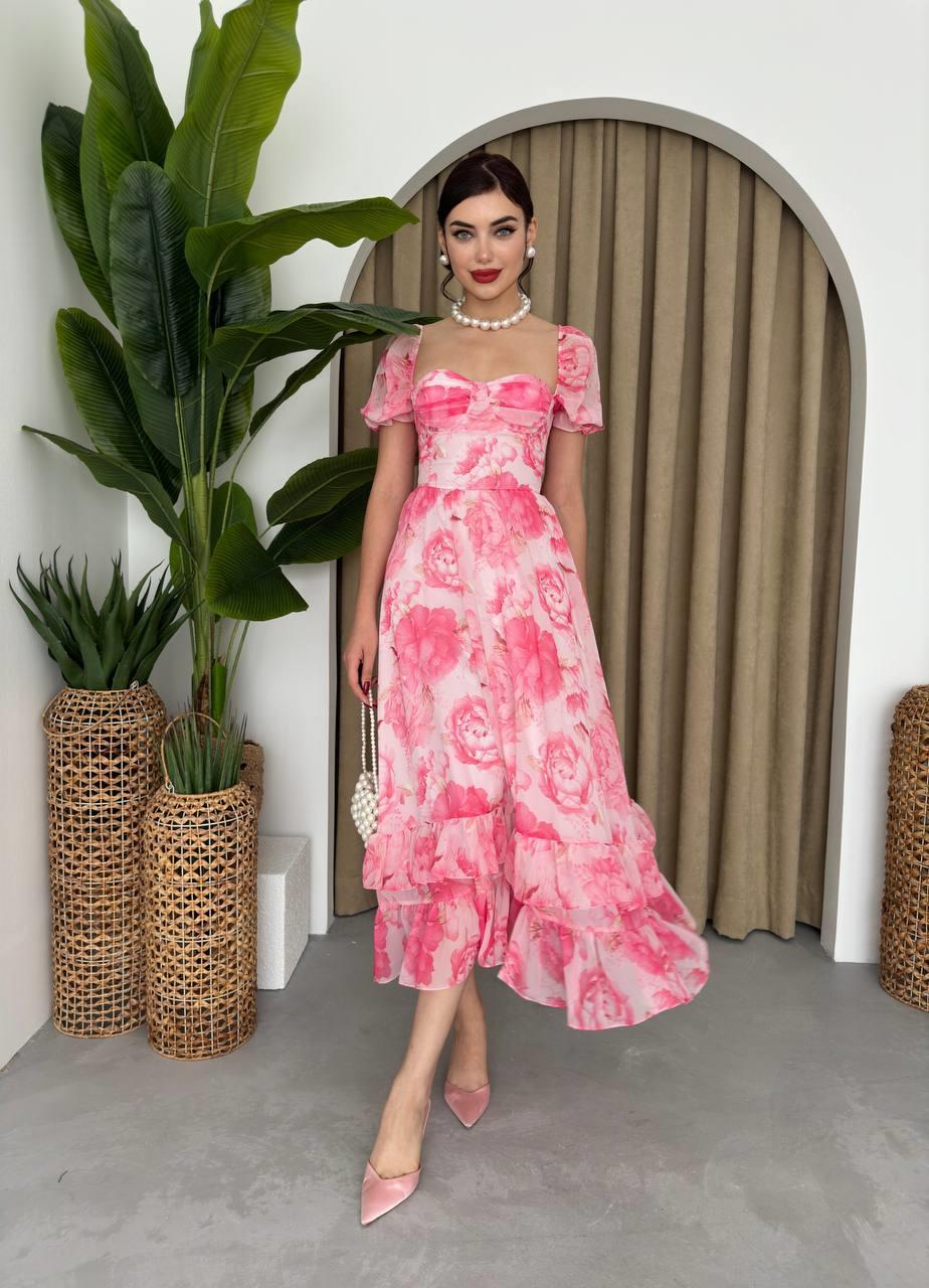 Candy Şifon Uzun Elbise