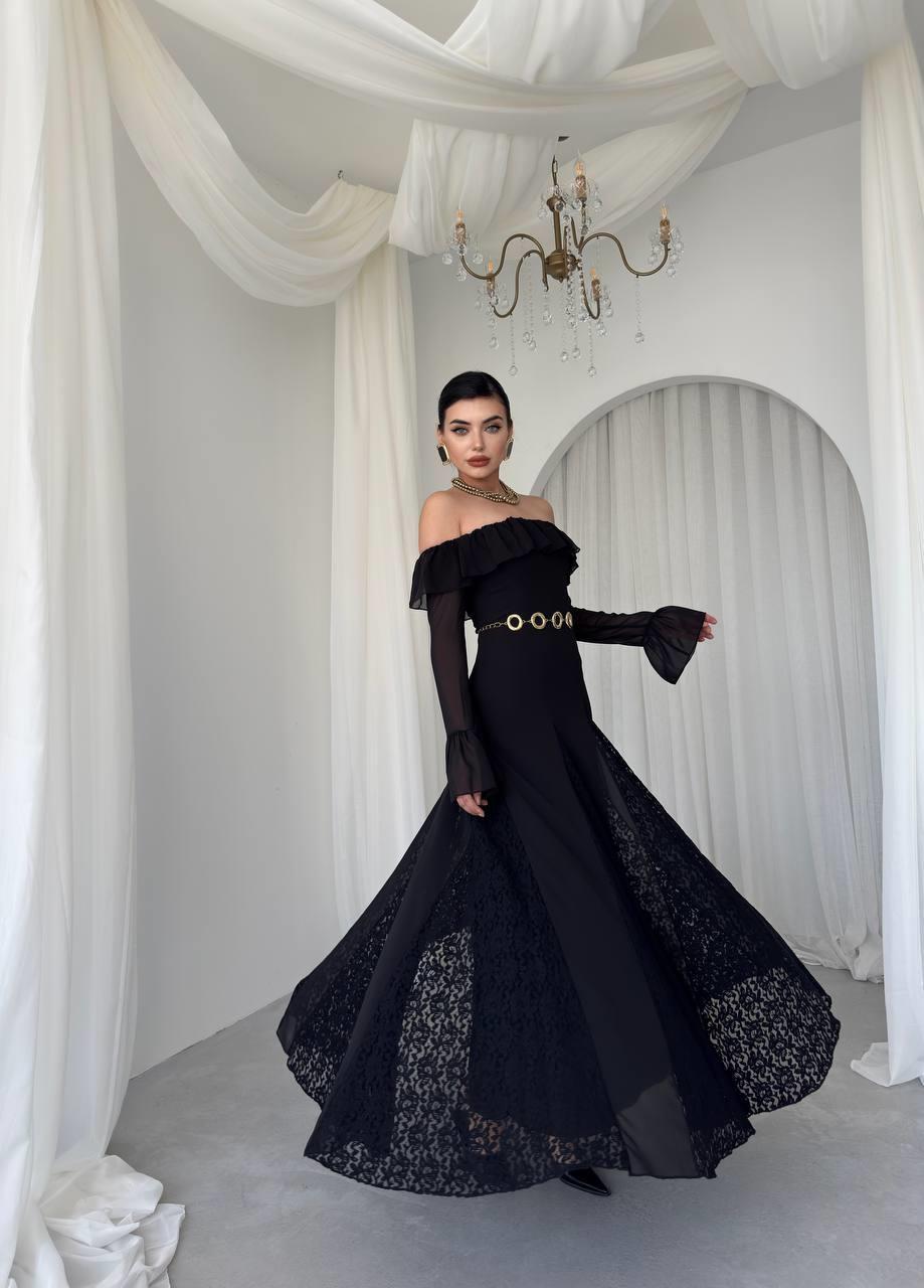 Ester Dantel Detaylı Straplez Elbise