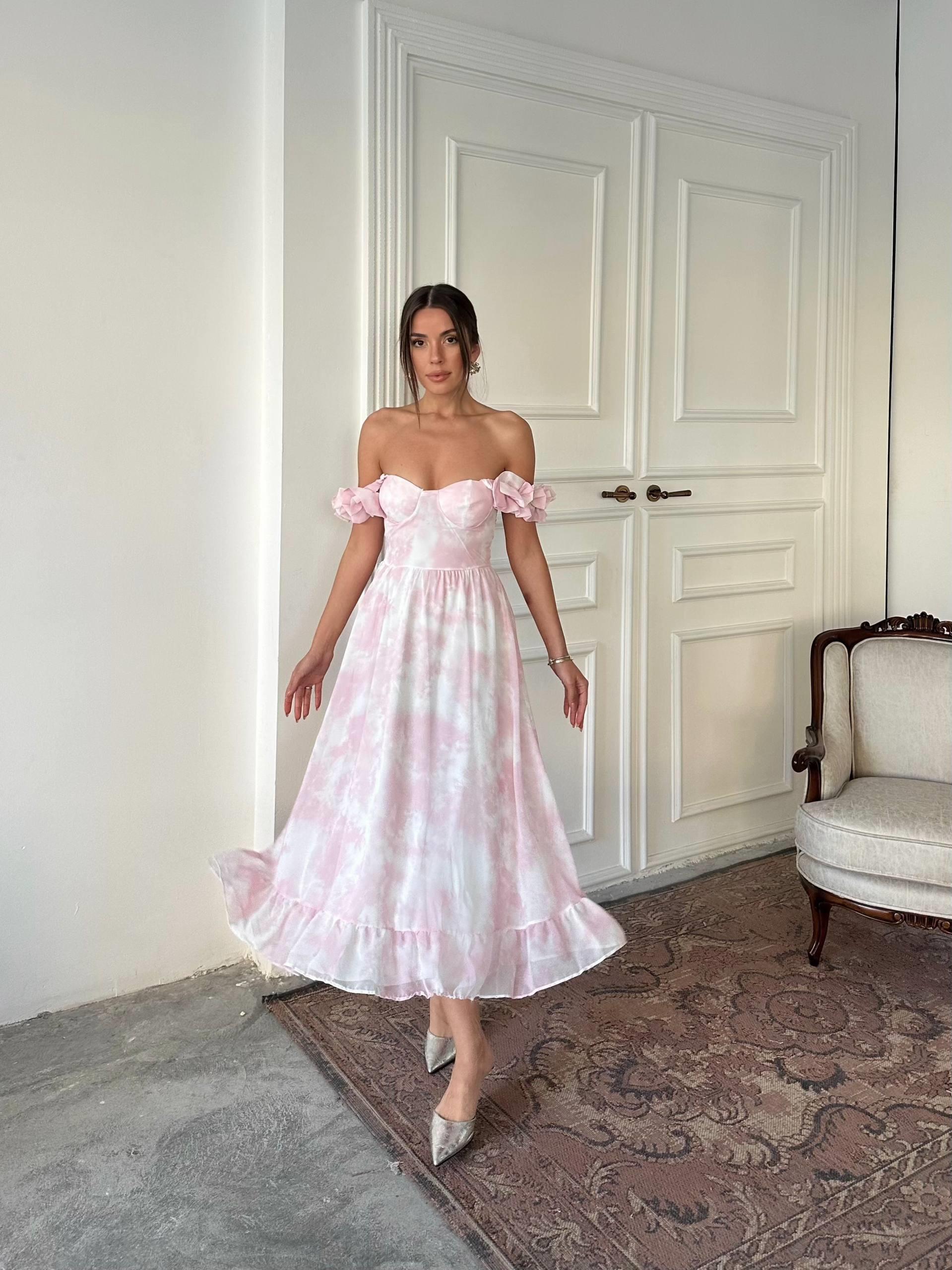 Bridney Uzun Şifon Elbise