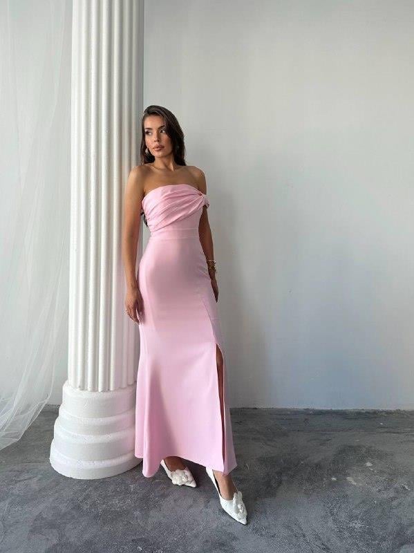 Aura Yırtmaçlı Uzun Elbise