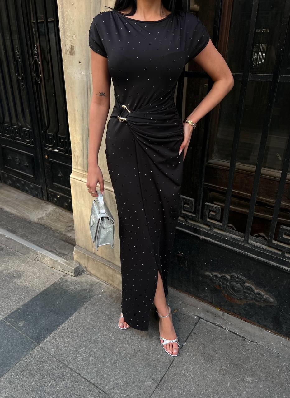 Sandy Tasarım Toka Detay Glow Elbise