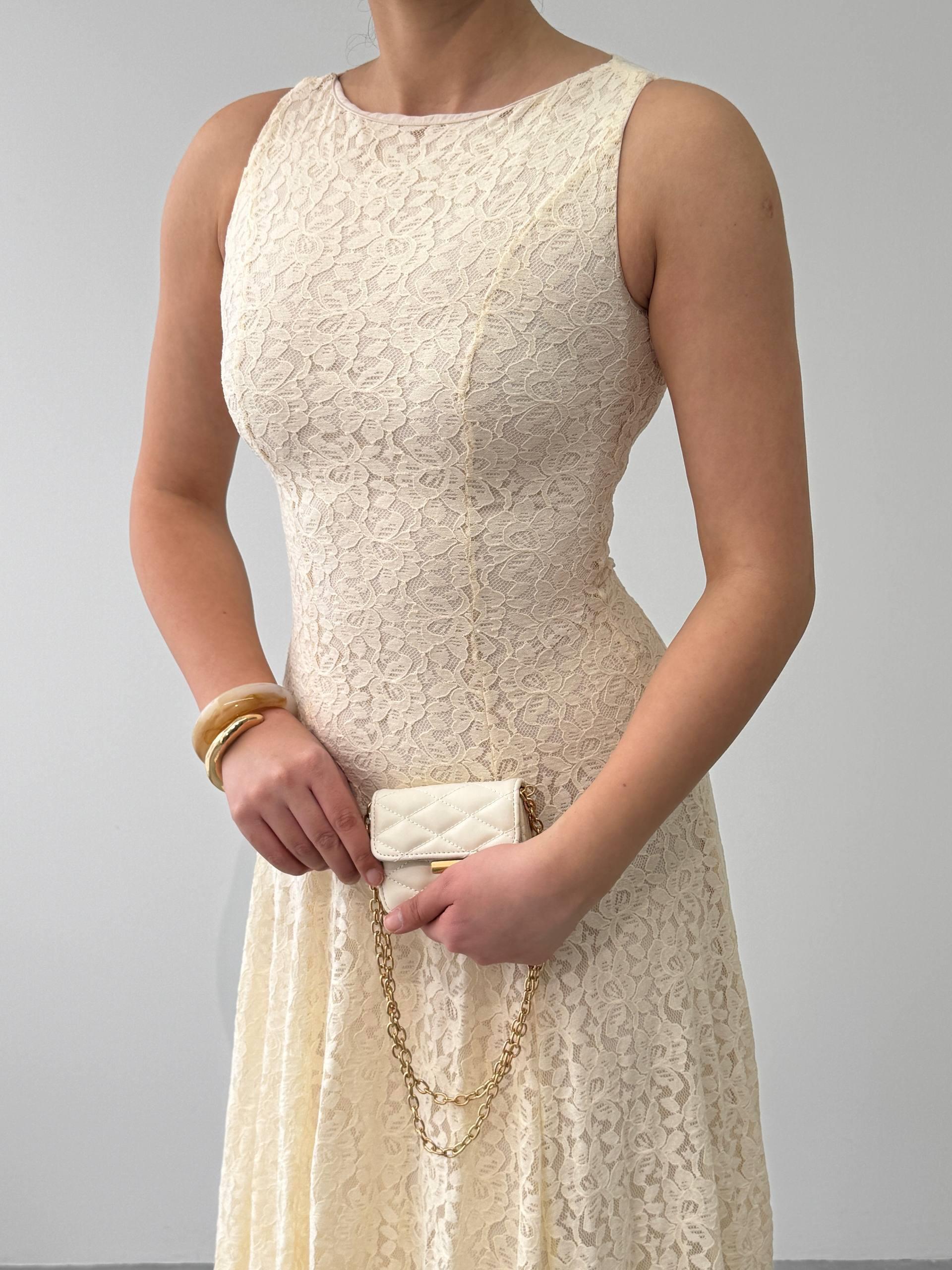 Swer Uzun Dantel Elbise