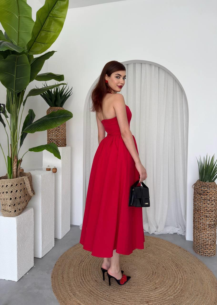 Fedro Poplin Midi Elbise