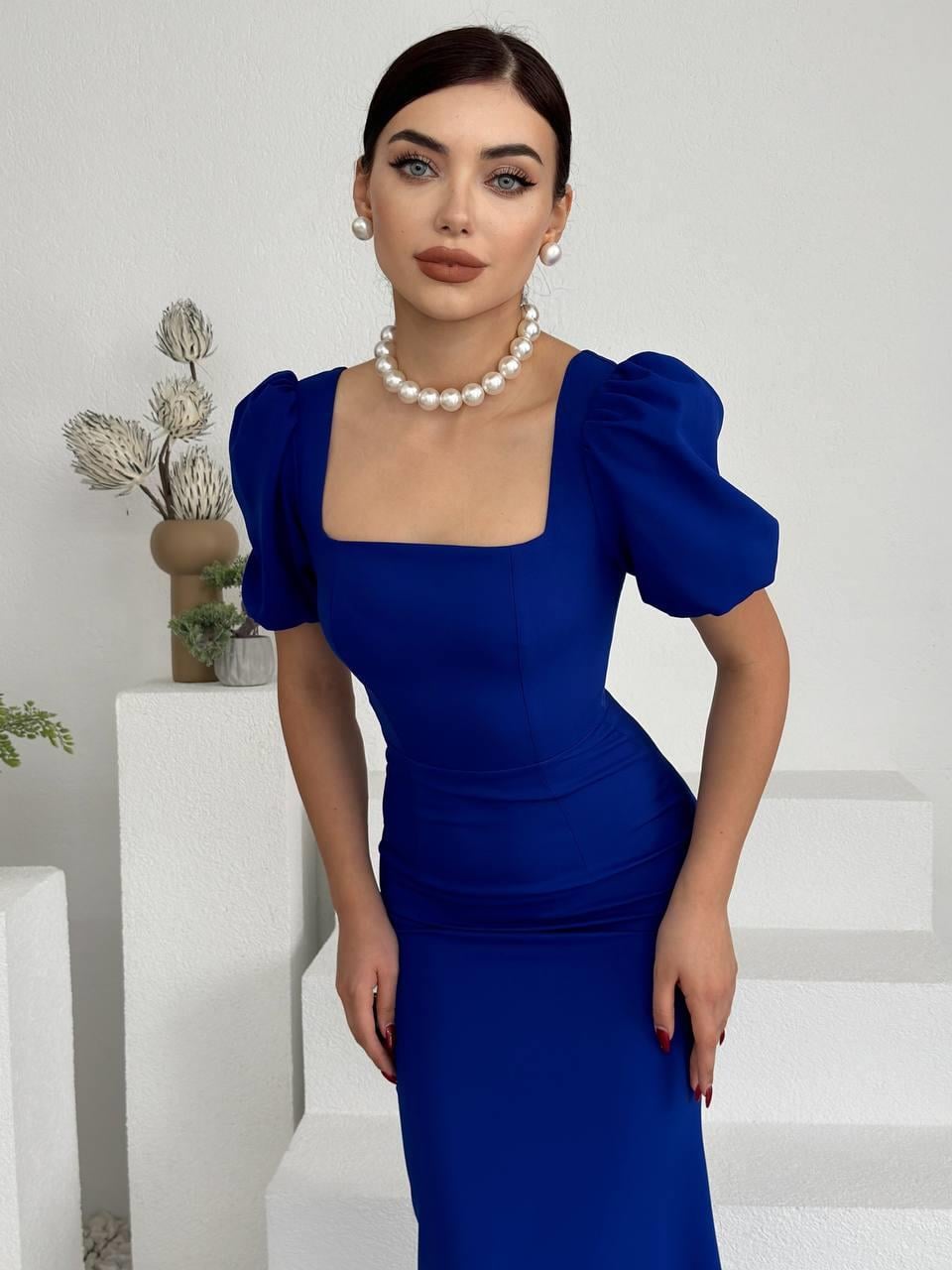 Balon Kol Uzun Maya Elbise