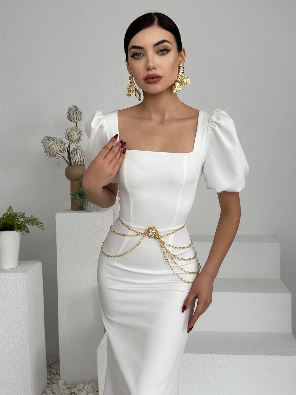 Balon Kol Uzun Maya Elbise