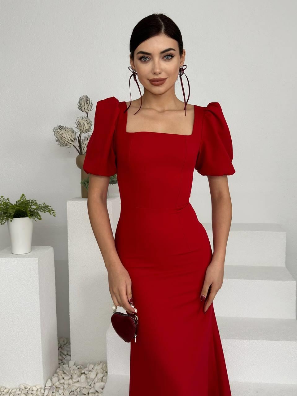 Balon Kol Uzun Maya Elbise