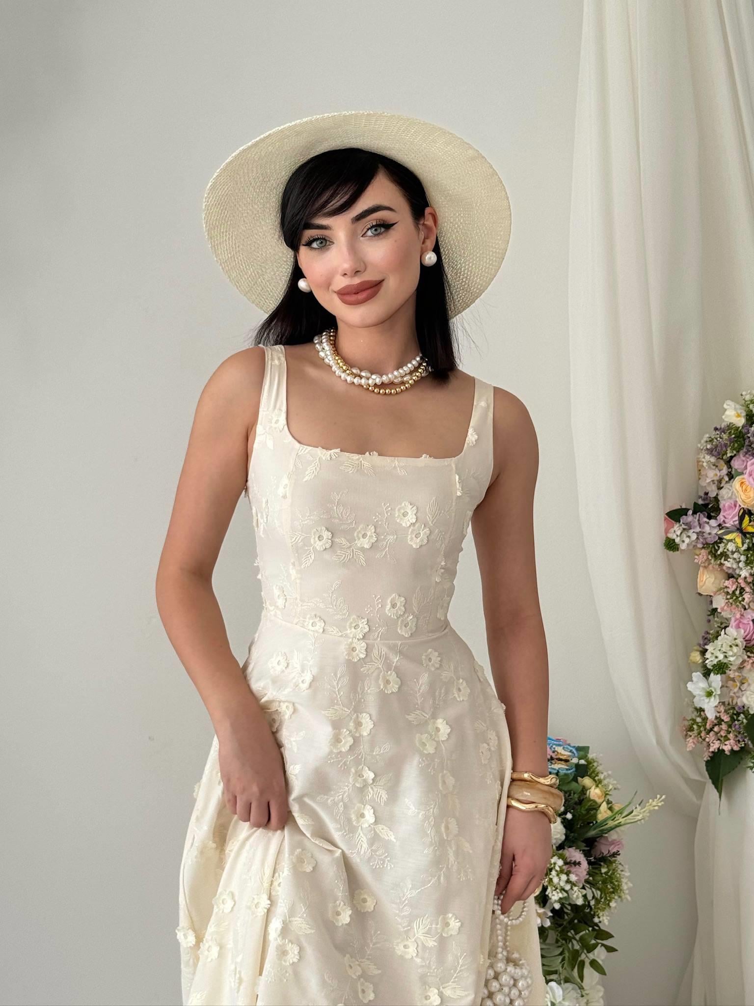 Myra Çiçek Detaylı Elbise