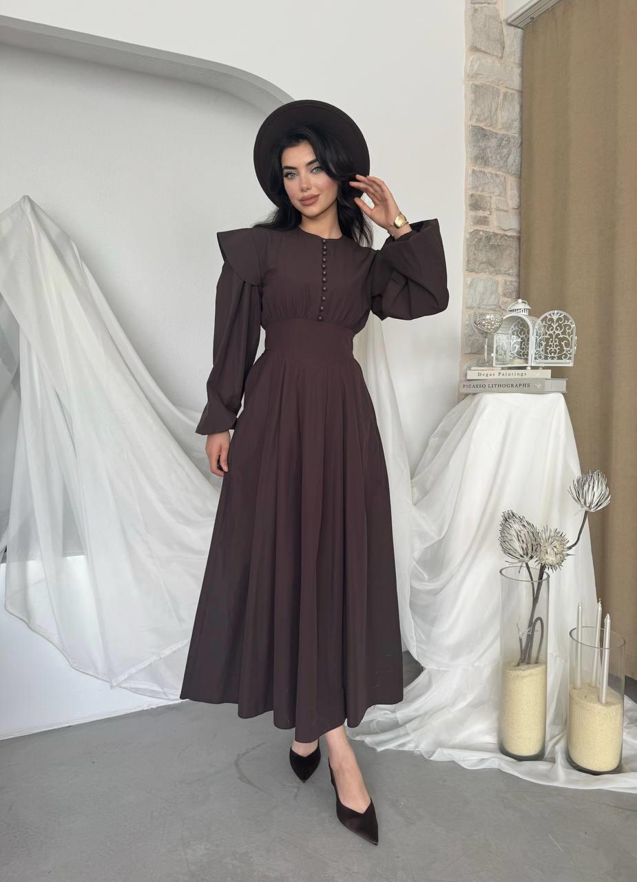 Seren Poplin Uzun Elbise