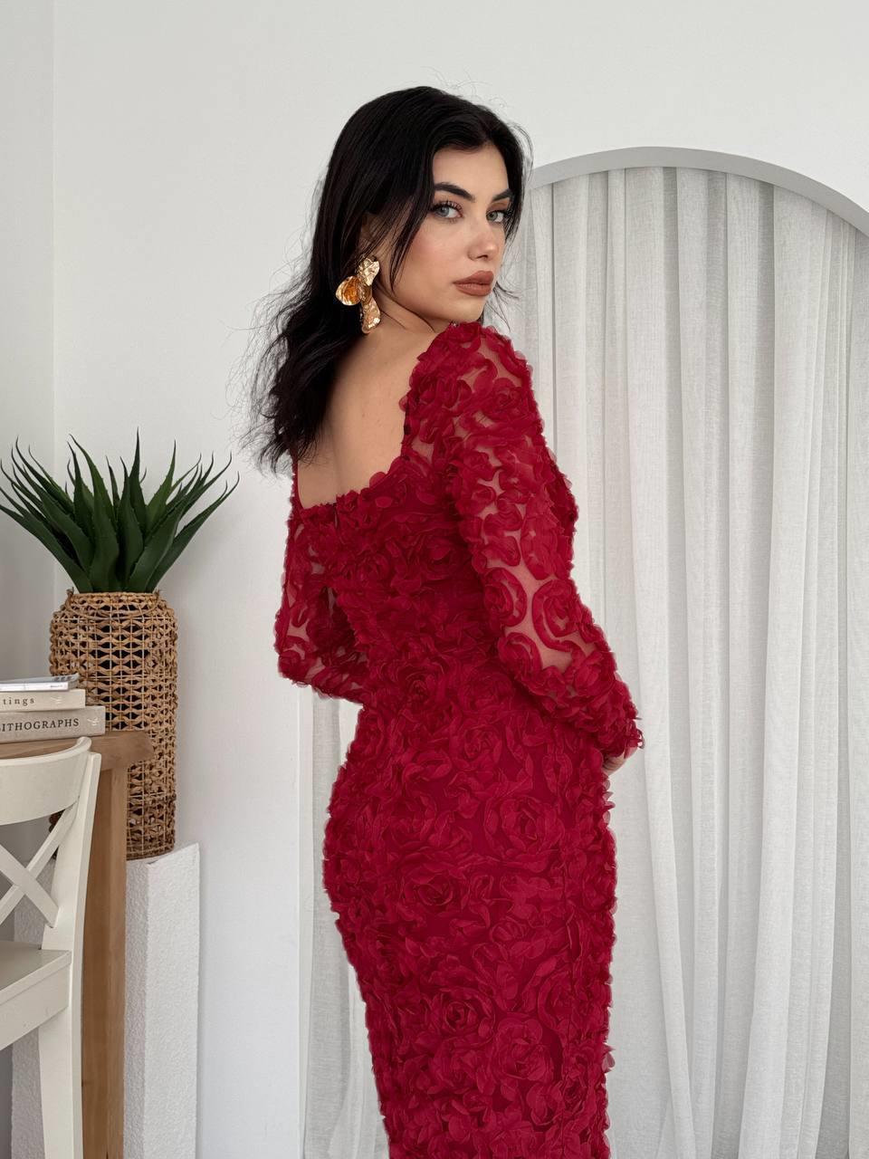 Folers Çiçek Desenli Elbise