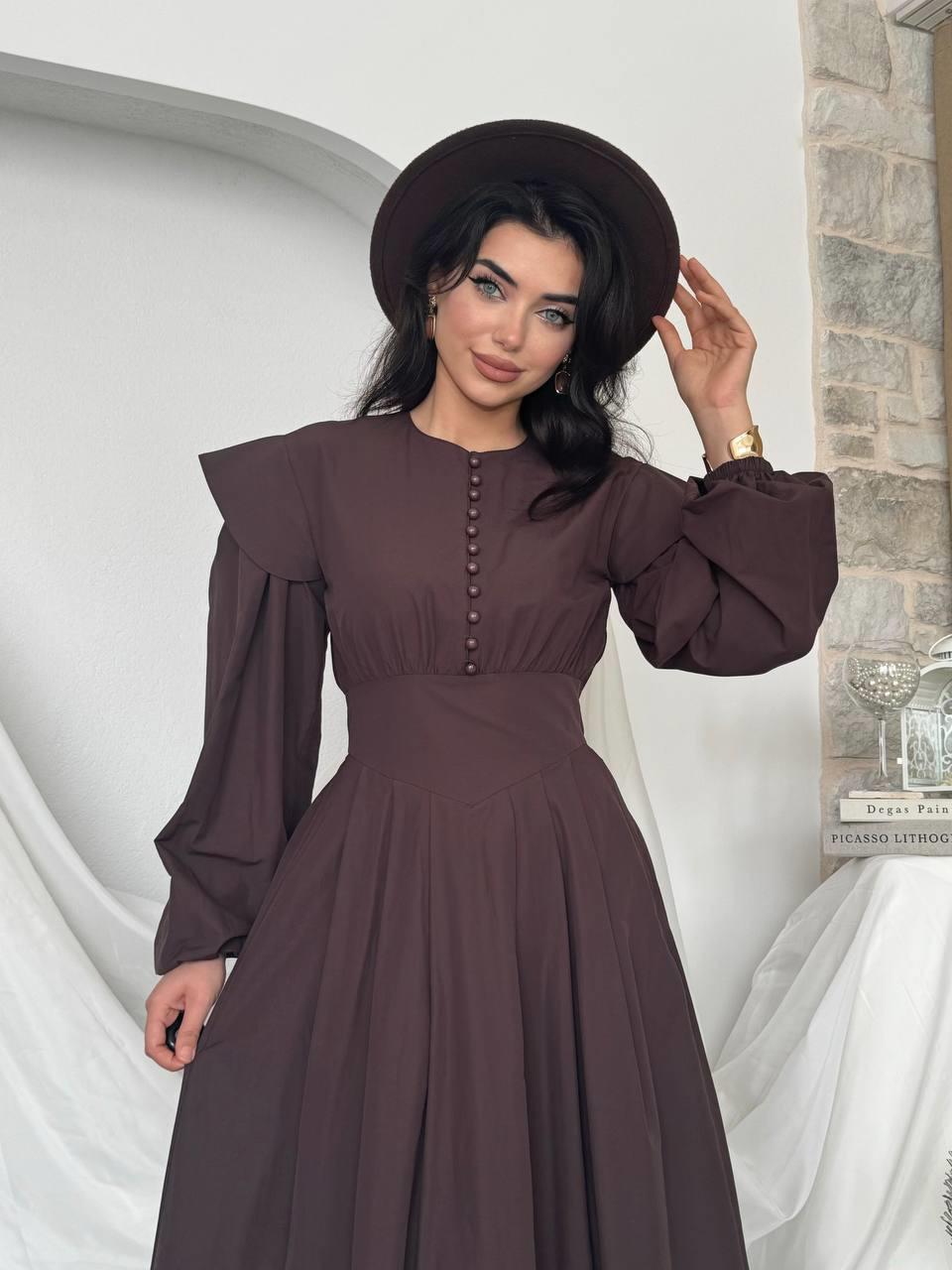 Seren Poplin Uzun Elbise