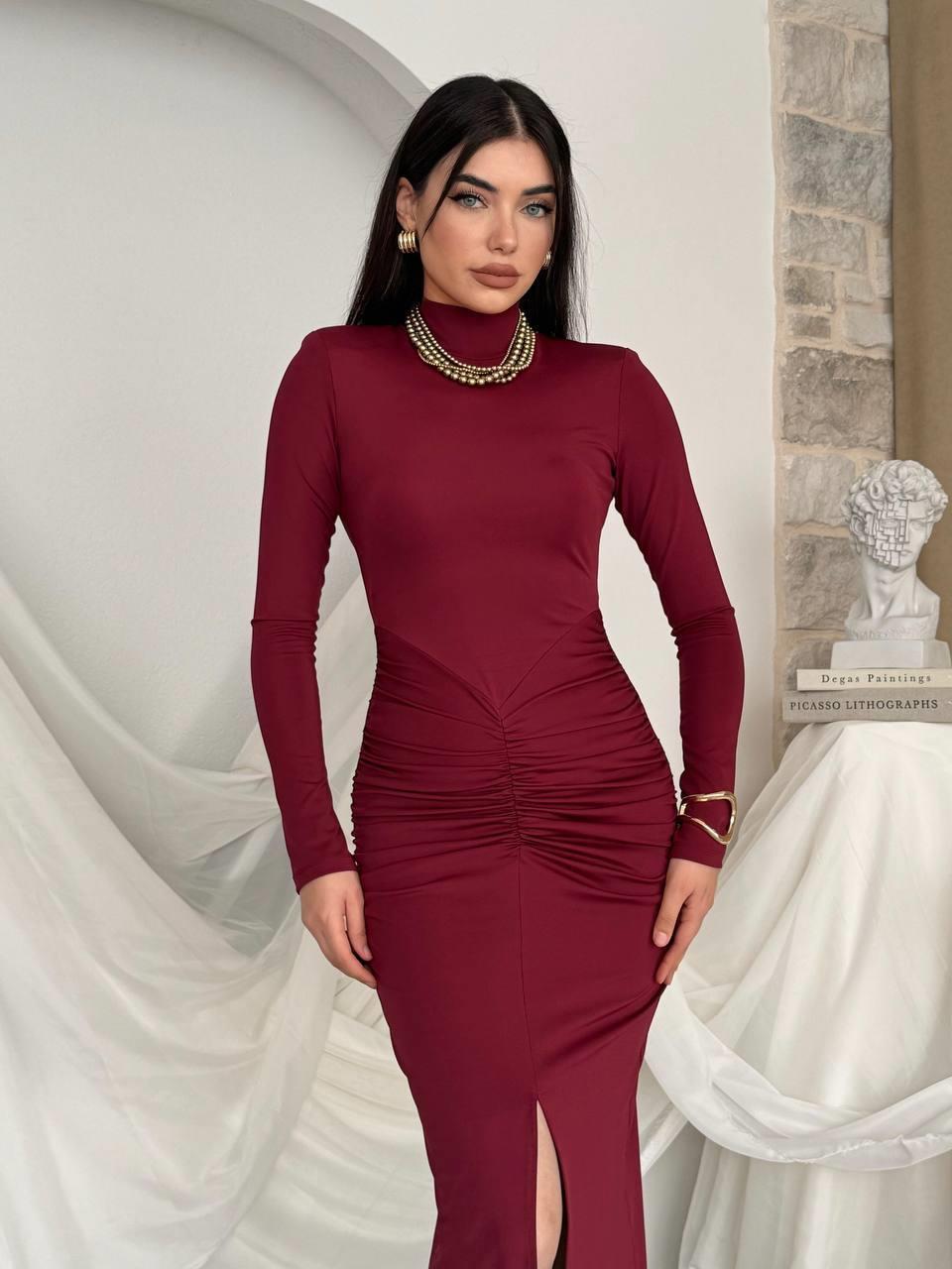 Ferya Büzgülü Detay Elbise