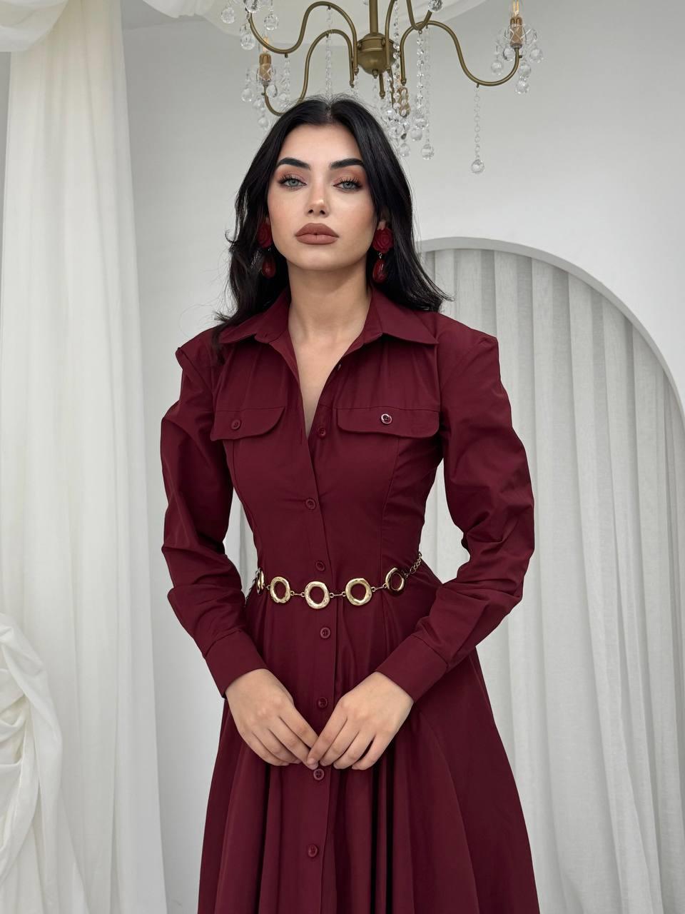 Feris Düğme Detaylı Elbise