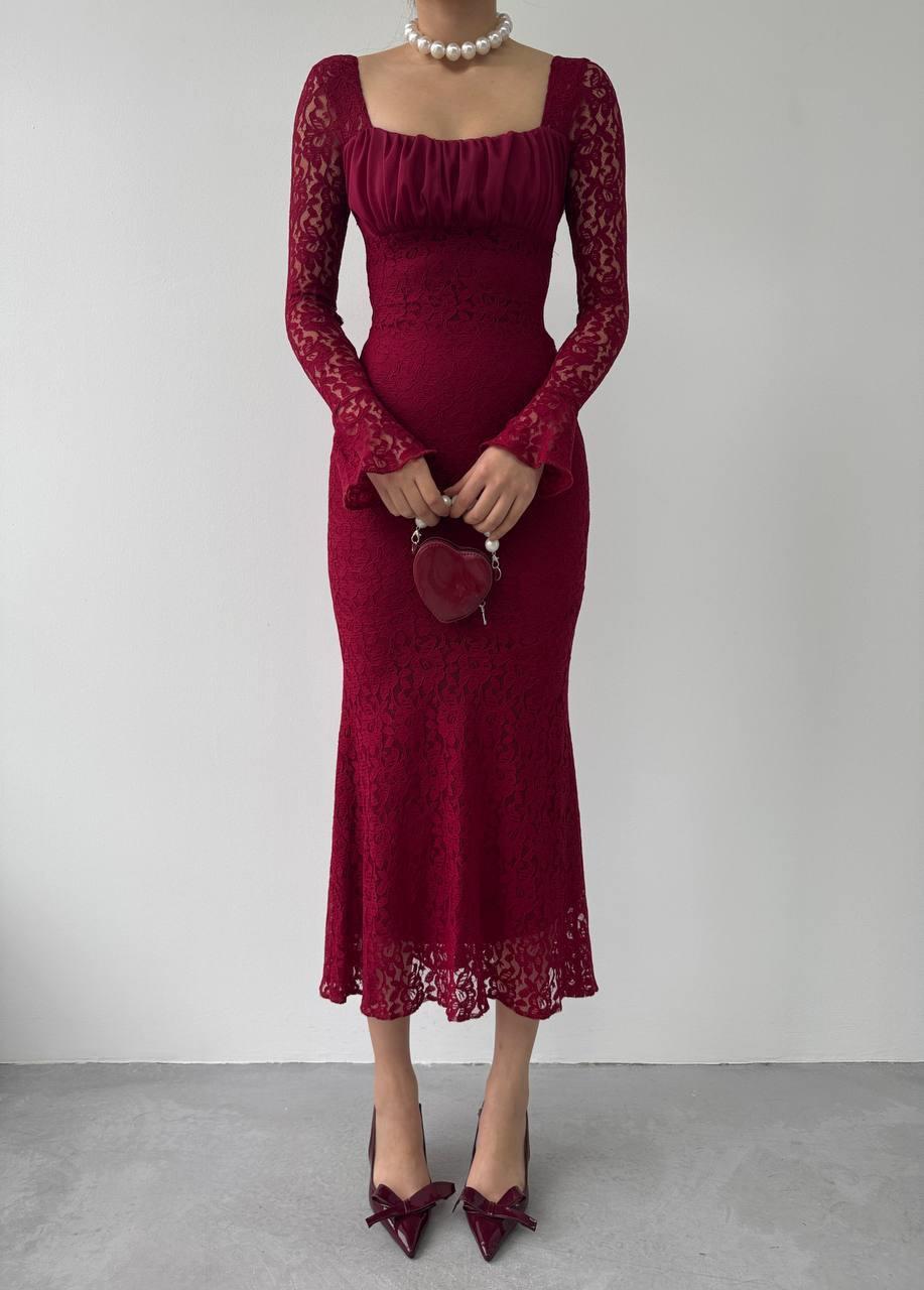 Matilda Dantel Uzun  Elbise