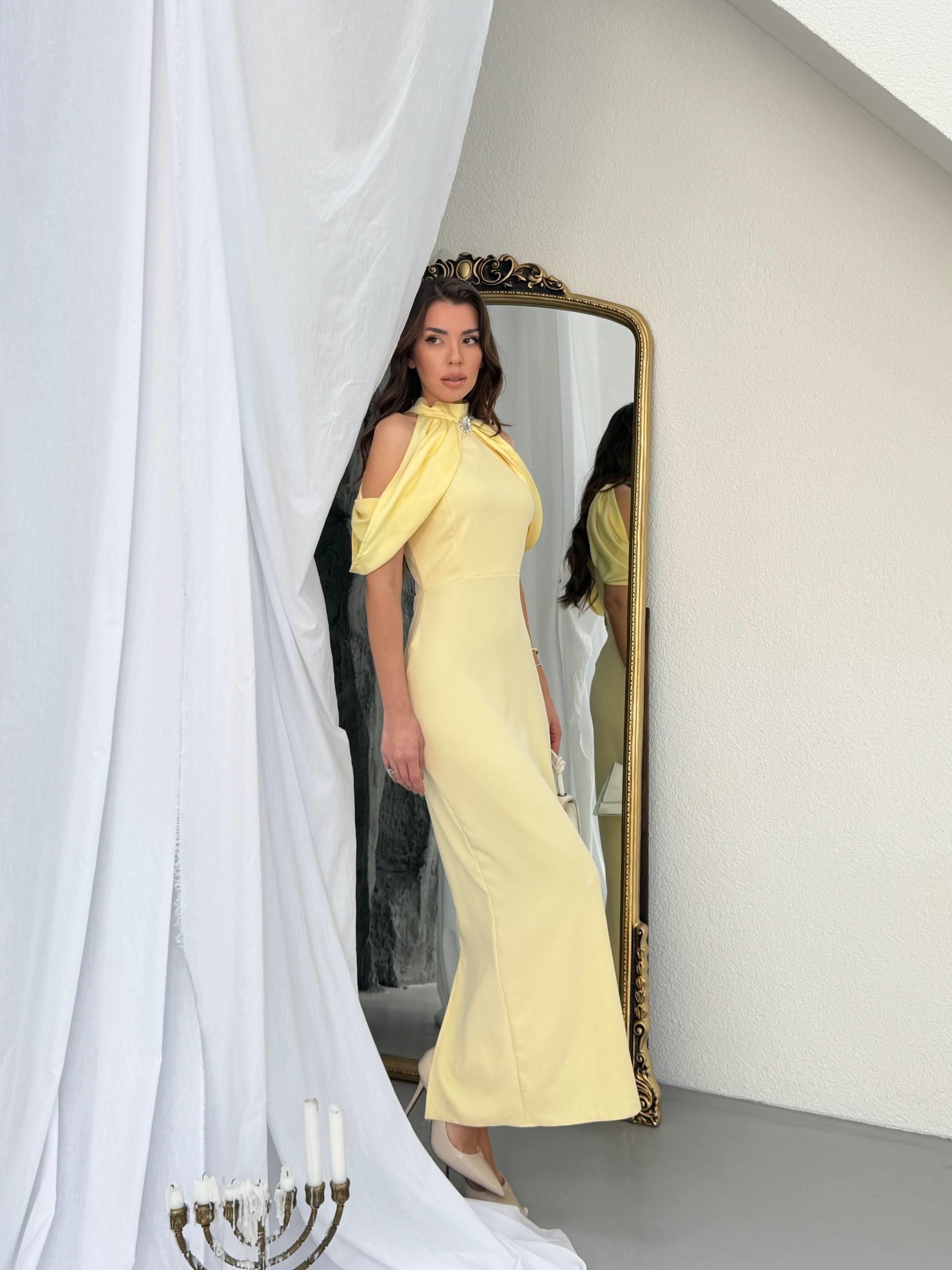 Ello Düğme Detaylı Tasarım Elbise