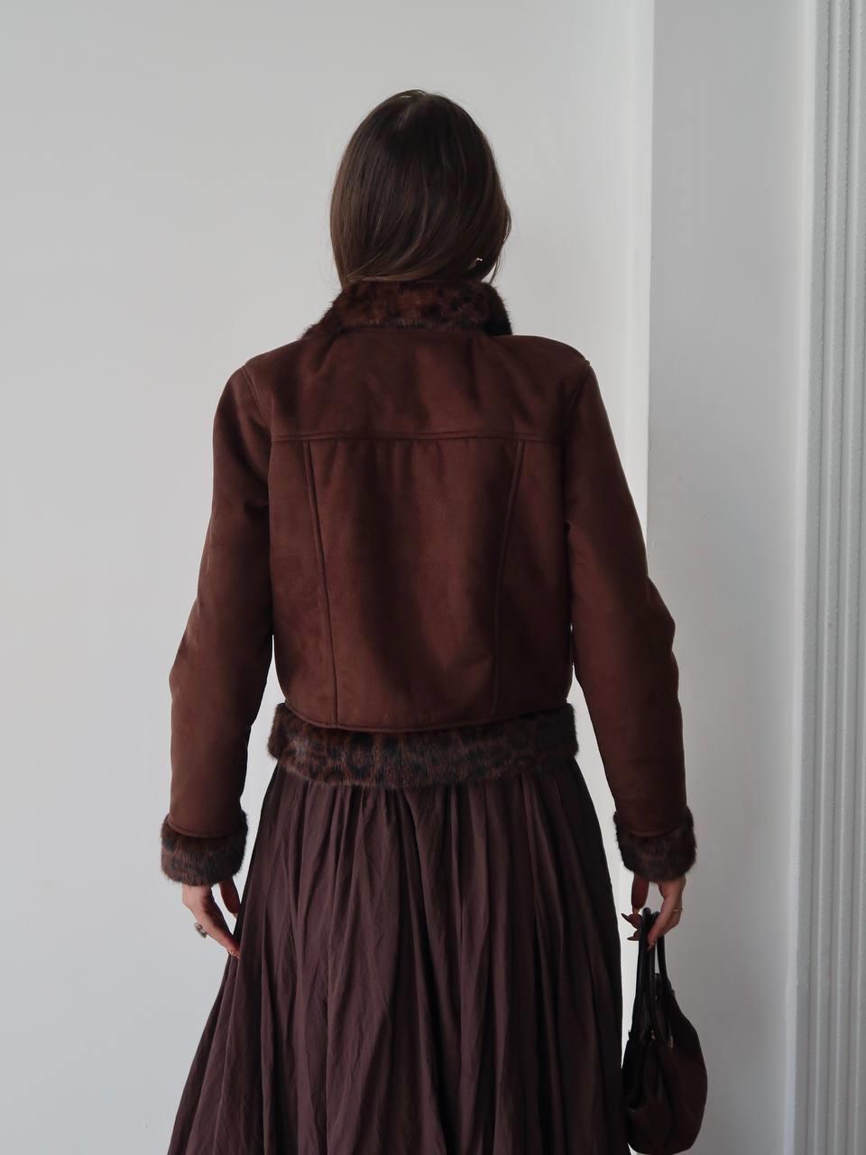 Wild Leopar Kürk Detay Mont