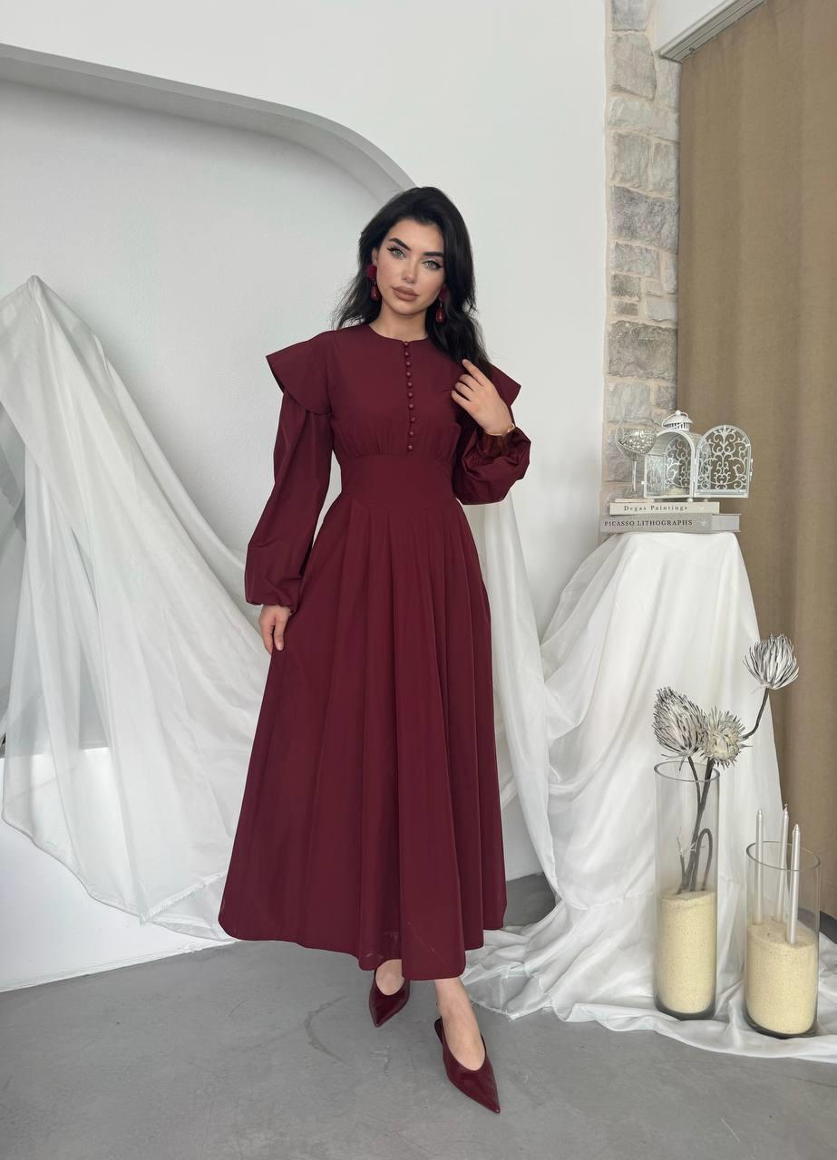 Seren Poplin Uzun Elbise