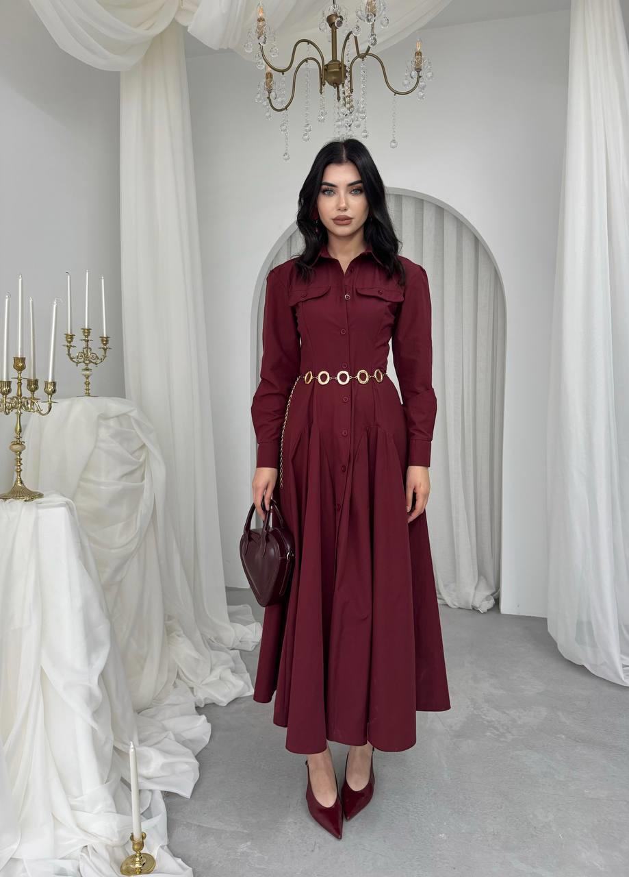 Feris Düğme Detaylı Elbise