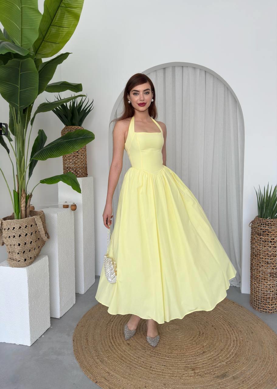 Fedro Poplin Midi Elbise