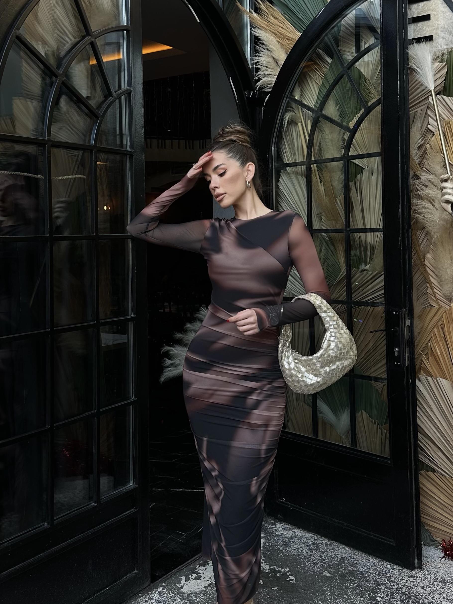 Chanel Streç Tül Astarlı Elbise