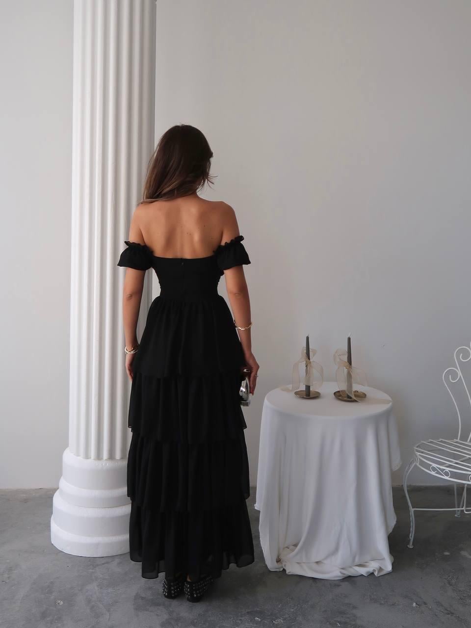 Zuzu Straplez Şifon Uzun Elbise